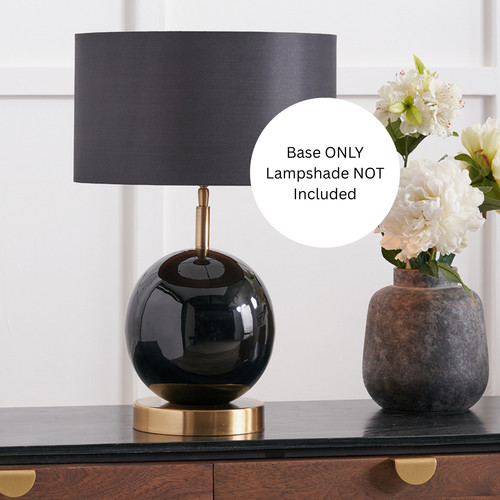 Black table lamp base - black,