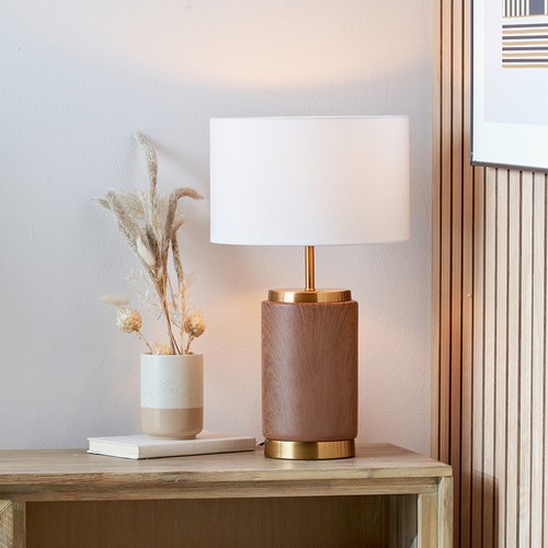 Ceramic table lamp with white - ceramic,