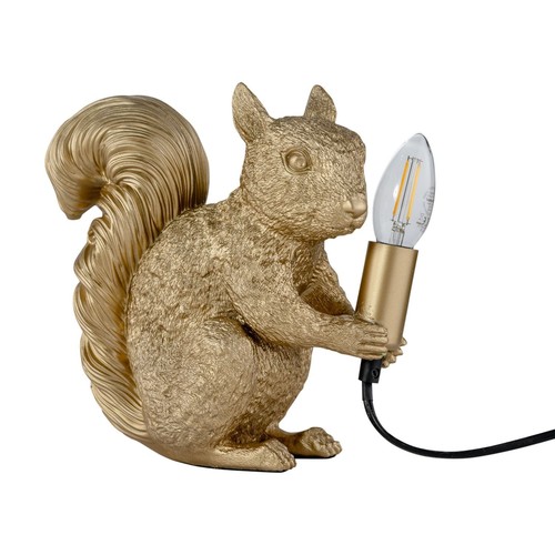 Gold squirrel table lamp - gold,