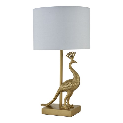 Gold peacock table lamp - gold,